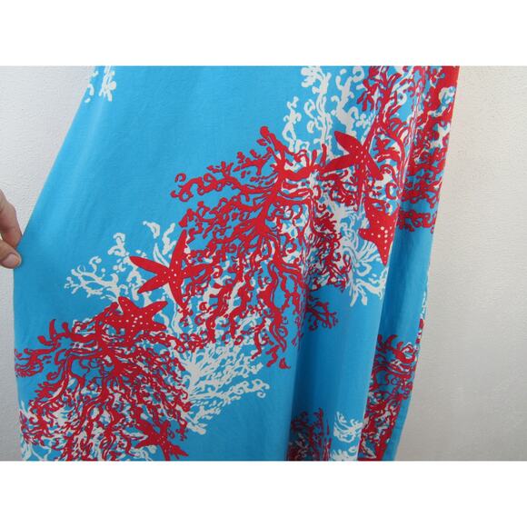 Lilly Pulitzer Jules Strapless Maxi Dress Turquoise Coral Cascade Womens XS - Picture 3 of 5